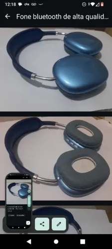 Fone bluetooth novo azul..