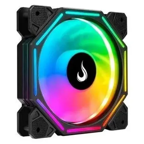 Kit 3 Ventoinhas Rise Mode Hex Turbine PWM, 120mm, ARGB, Preto