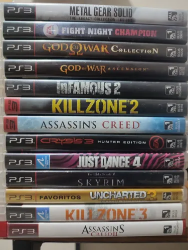 Jogos PS3 Metal Gear God of War Uncharted Infamous Killzone Skyrim Assassins Creed