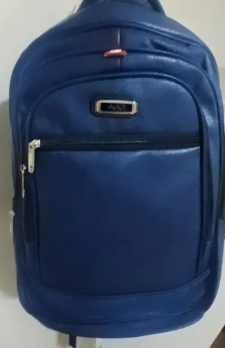 Mochila de couro azul resistente impermeável