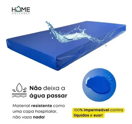 Colchão Impermeável Hospitalar Solteiro Antialérgico Napa Premium Alojamento Chácaras Pous