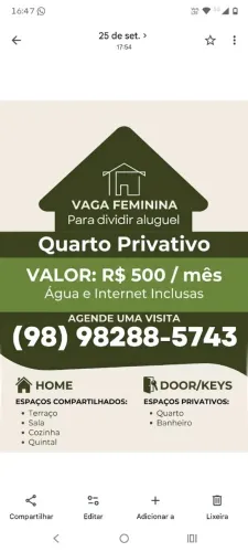 Alugo apenas para mulheres dividir o aluguel