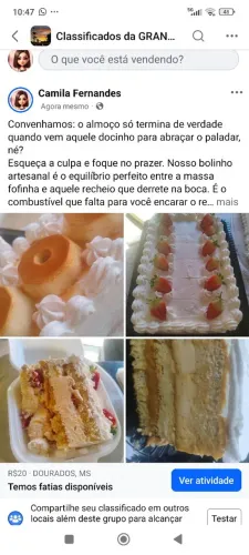 Fatias de bolo a pronta entrega.