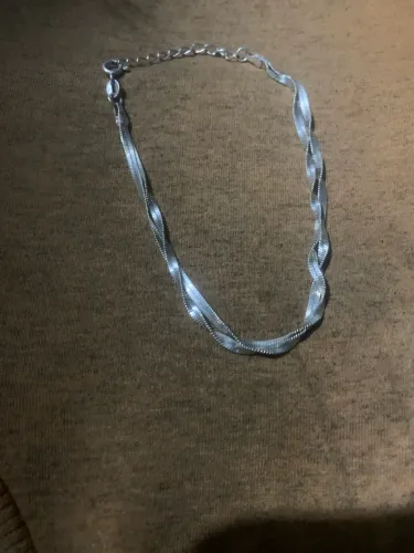 Pulseira de Prata Laminada e Trançada
