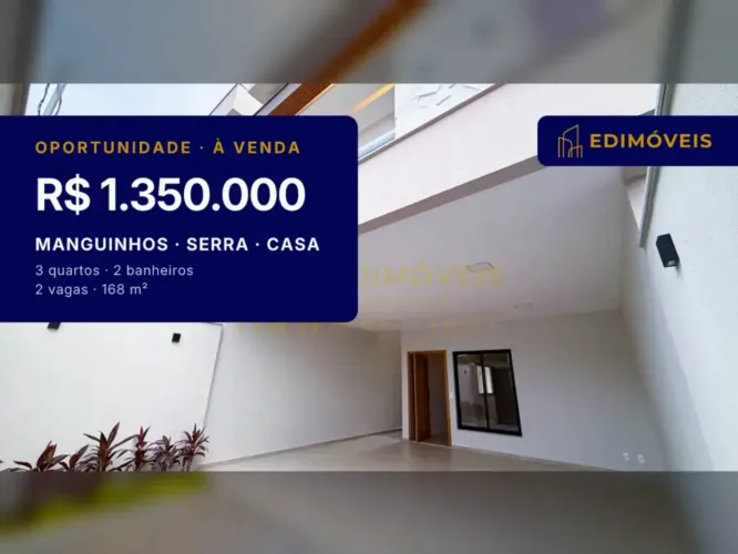 Manguinhos| Casa moderna 3 quartos, ideal para sua família