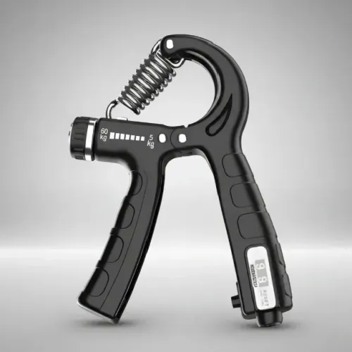 Hand Grip Com Mola Ajustável De Força 5 Á 60kg Em24 Preto