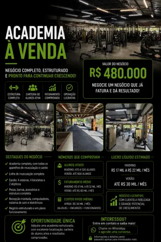 Academia à venda!!