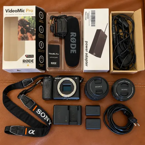 Kit Completo Sony a6300 com Lentes + Microfone Shotgun Rode + Bateria + Carregador
