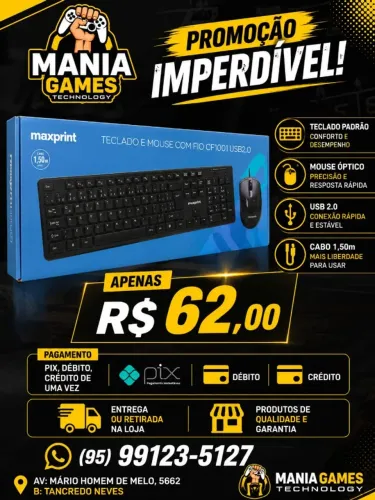 kit teclado com mouse