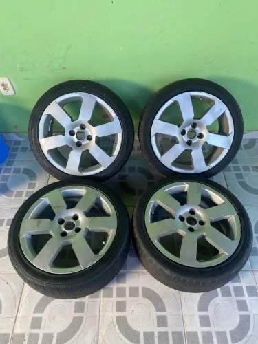 Rodas aro 17 furação 4x100 pneus 205/45/17