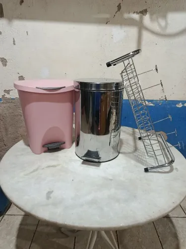 Lixeira Inox+Lixeira Grande+Escorredor+de+Prato