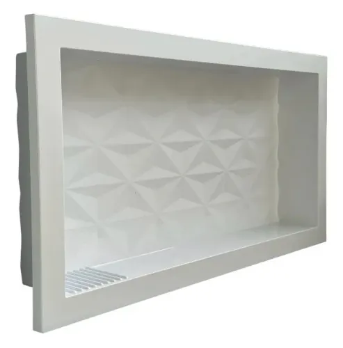 Nicho Banheiro E Cozinha 30x60 Porta Shampoo Embutir Parede Branco