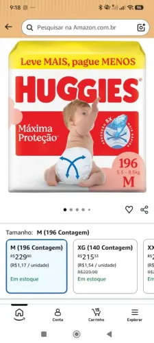 Fraldas Huggies Max proteção M