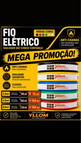 Cabo elétrico - Rolo 100m