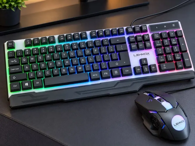 Kit Teclado e Mouse Gamer RGB Lehmox LEY-45