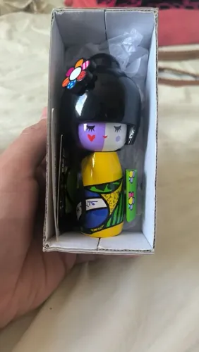 Escultura Kokeshi Romero Britto - Kute Brasileiríssima Ed. Limitada Nº 1399/1400