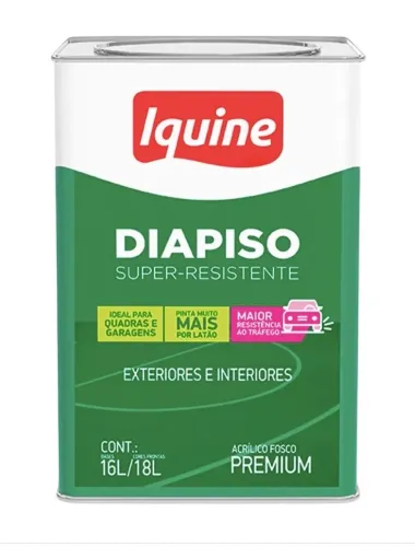 Tinta Premium Acrílica Pinta Piso Alto Trafego Iquine 1 8l Cinza Médio Fosco