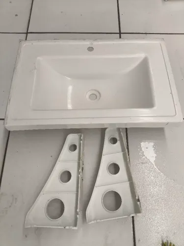 Lavatório para banheiro mármore sintético 60 x 38