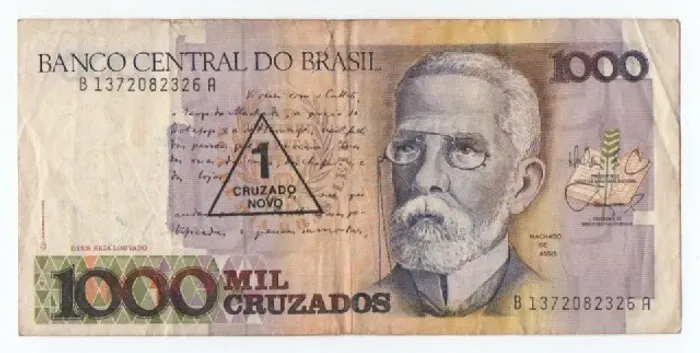 Cédula Antiga 1.000 Mil Cruzados - Machado de Assis - 1989