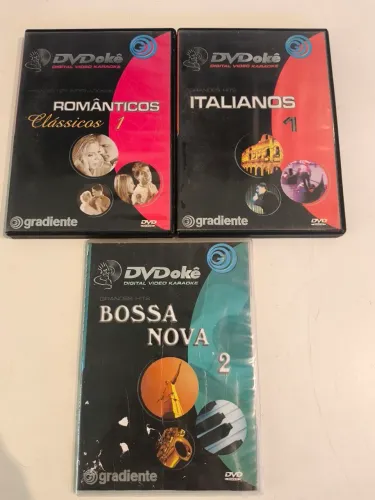 Lote 3 DVDs Karaokê DVDokê Gradiente - Originais (Românticos, Italianos e Bossa Nova)