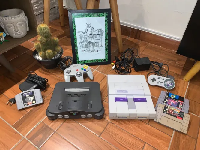 Kit 2 vídeo games: Super Nintendo + Nintendo 64