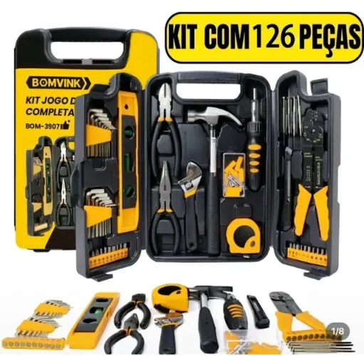 Kit De Ferramentas Completo Com 126 Pcs + Maleta