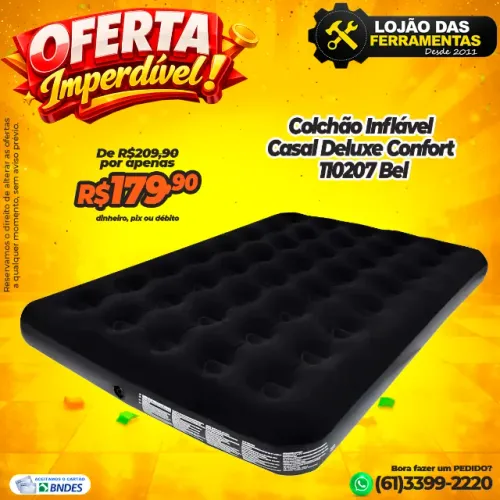 Colchão Inflável Casal Deluxe Confort 110207 Bel