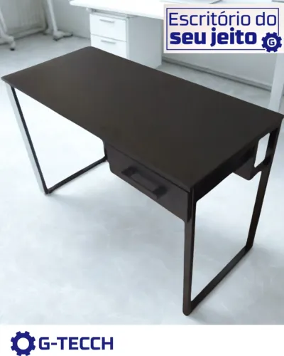 Mesa de Estudo com Gaveta 1,1M Industrial Multiuso para Computador Gamer Birô Reforçada 