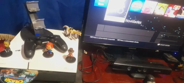 Ps4 fat 1 controle e base carregadora