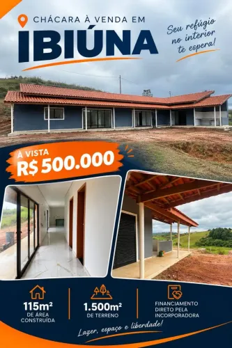 83CZIN CHÁCARA EM IBIÚNA R$ 500 MIL