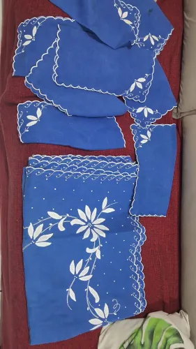 jogo de mesa artesanal vintage