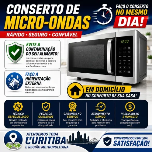 Conserto e manutenção de micro-ondas em domicílio