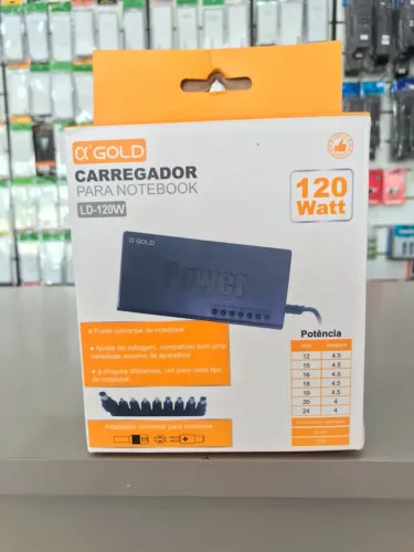 Carregador Universal para Notebook ?GOLD LD-120W - Novo