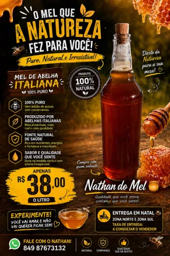 Mel de Abelha Italiana 100% Puro - Natural, Saudável e Sabor Incomparável