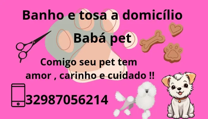 Banho e tosa a domicílio e babá pet 