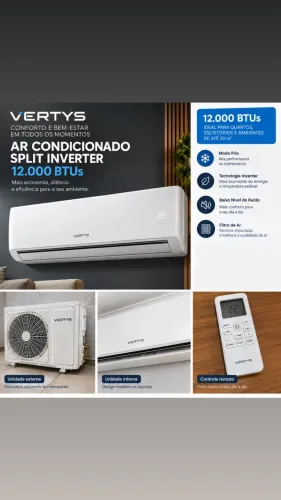 Ar-Condicionado Vertys 12.000 BTUs - Incluso a instalação