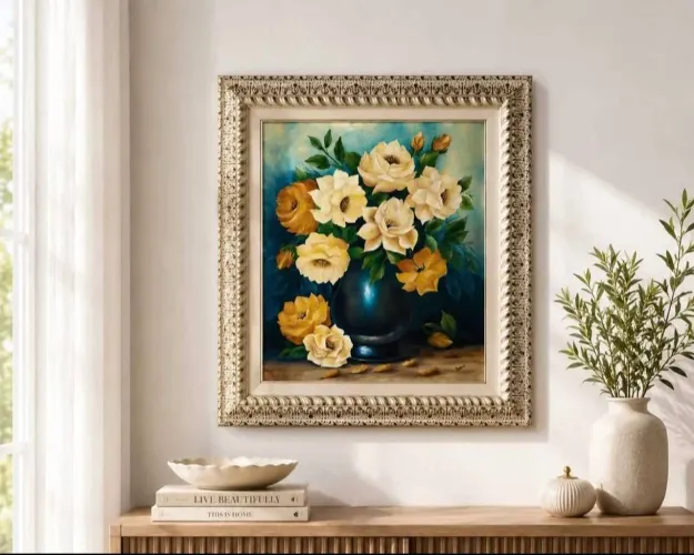 Quadro Provençal com Flores - 80 X 75 cm
