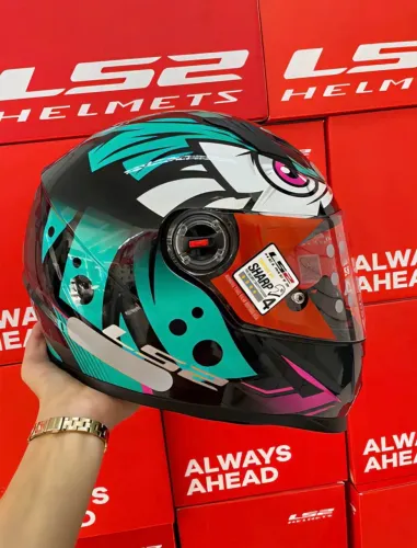 Capacete LS2 tribal verde 