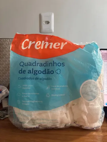 Algodão Quadradinho Cremer 250 Unidades - Novo e Lacrado