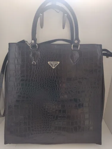 Bolsa inspiração croco preta (so envio)