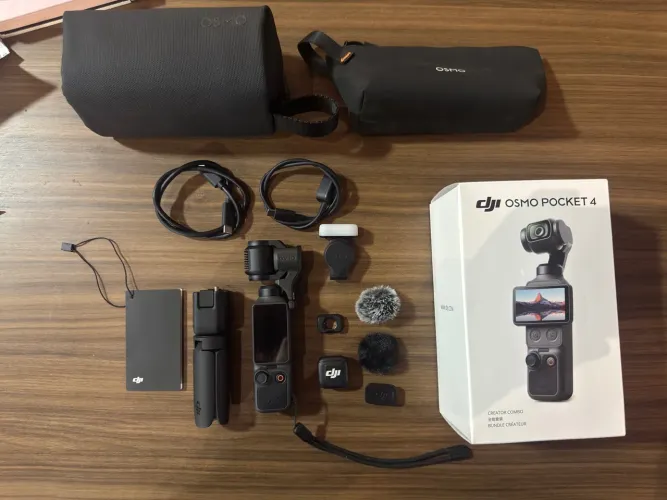Vendo DJI Osmo Pocket 4 Creator Combo (Praticamente Nova) - (Câmera para Vlogs e etc?)