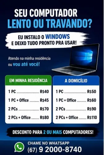 Formatação de Computadores e Notebooks 