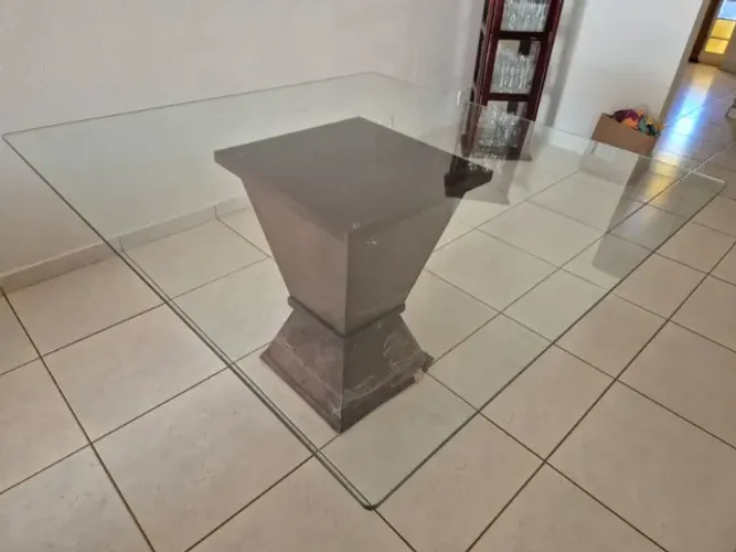 Tampo de vidro mesa jantar 8 lugares