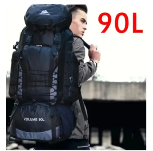 Mochila acampamento 90 litros Material nylon impermeável 600d de alta qualidade