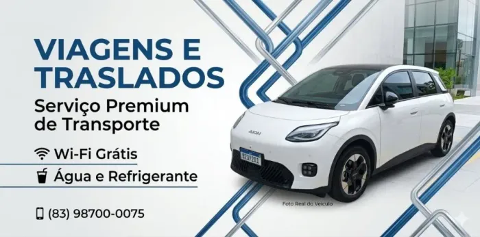 Viagens e Translados em Veiculo Elétrico e Novo | Conforto, Wi-Fi e Bebidas Inclusas