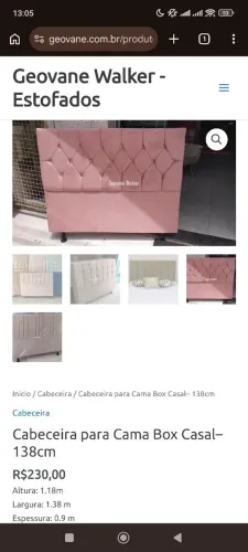 Cabeceira para cama casal 1.38m
