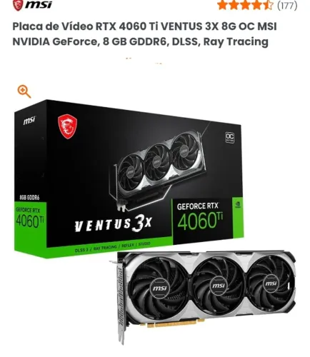 Placa de Vídeo RTX 4060 Ti