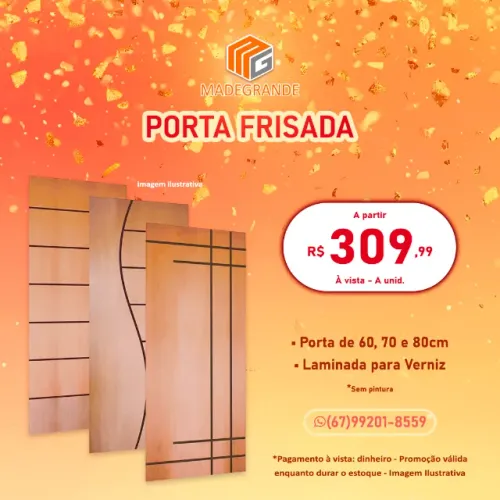 Porta Laminada Frisada até 80 cm