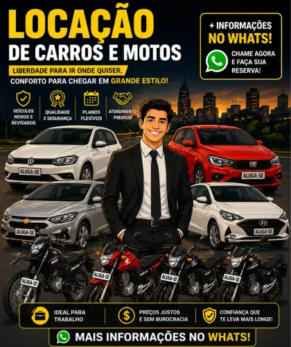 Aluguel carro e moto facilitado