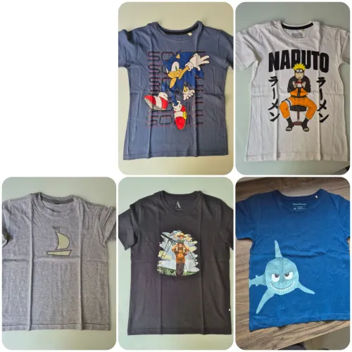Lote de 5 Camisas - 8 anos
